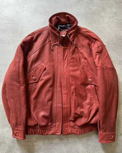 1980s Loewe x Christ Artisanal Unique Leather Bomber Jacket  (L) - 2