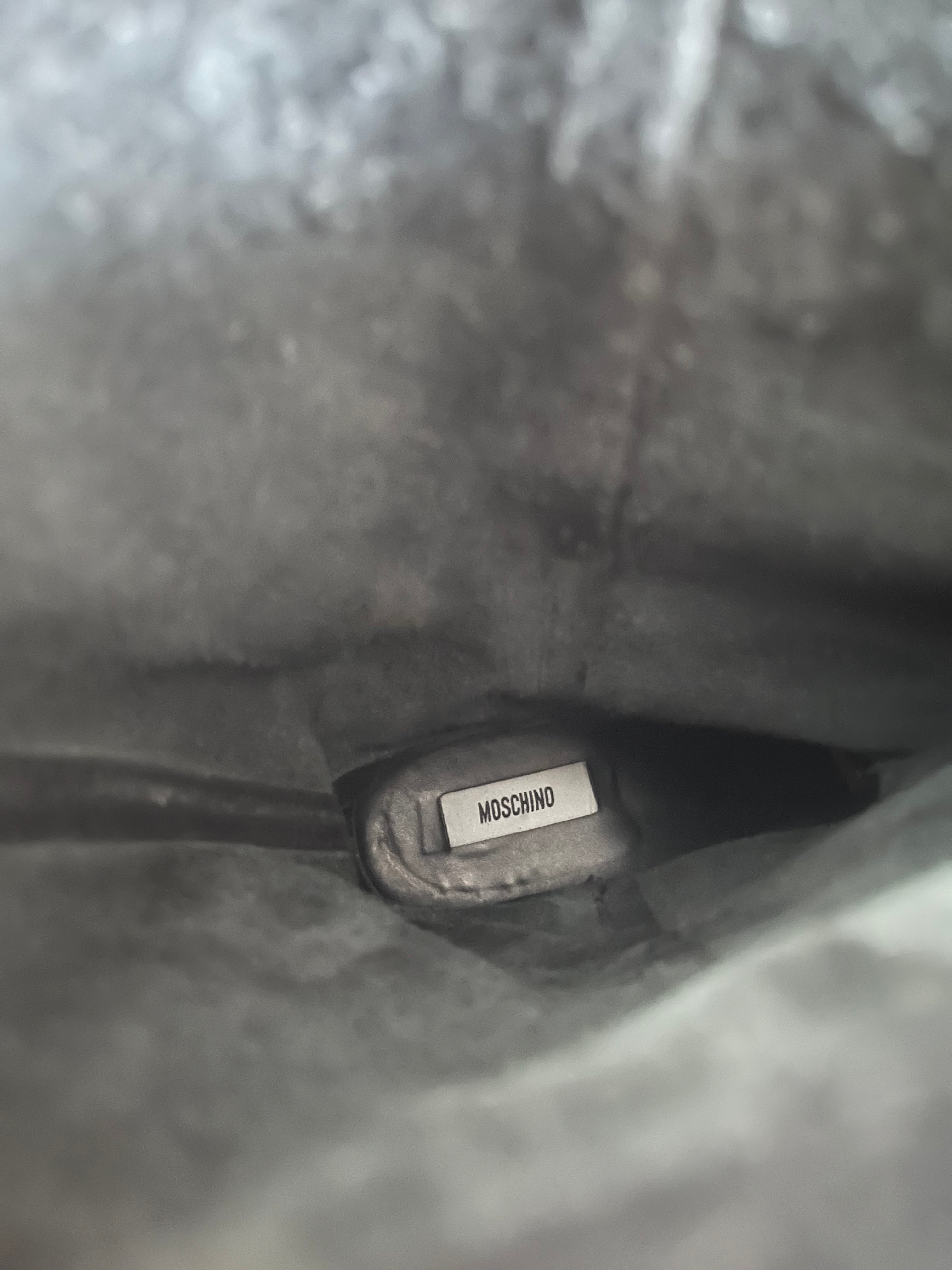 Moschino Black Leather Cow-Boy Boots (42) - 5