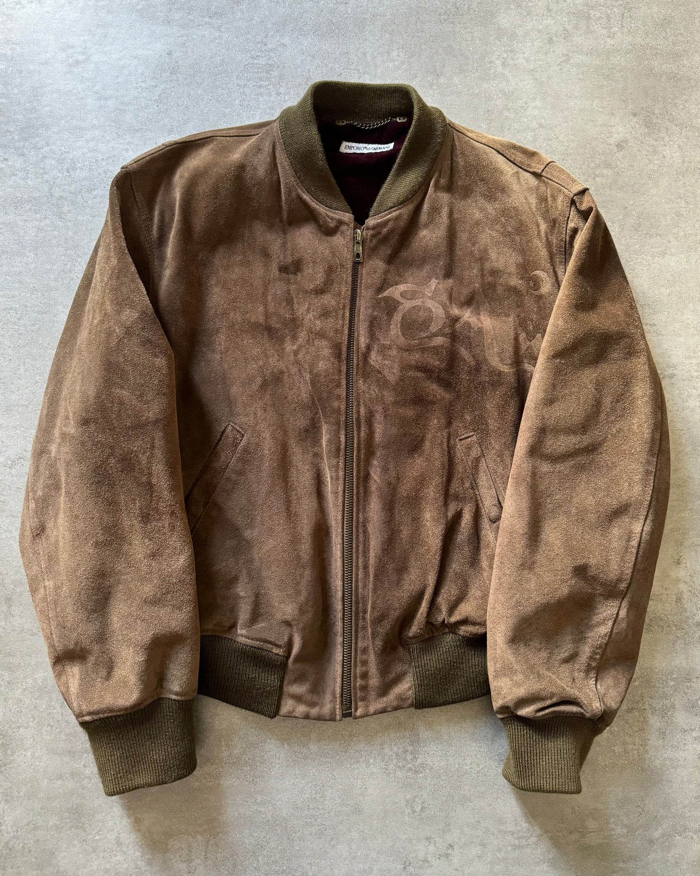 1980s Emporio Armani Genuine Leather Tunisia Bomber Jacket  (L) - 1