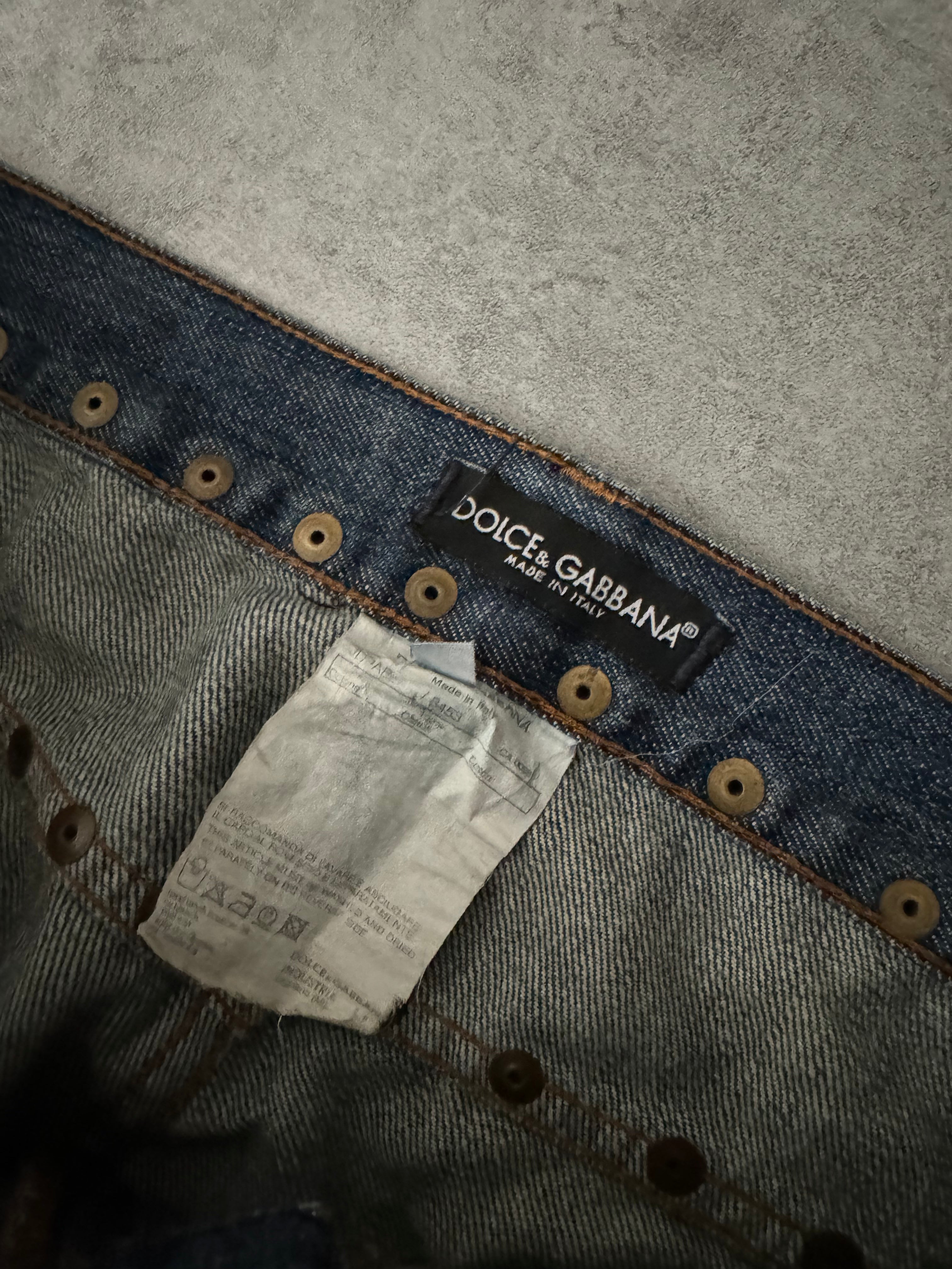 SS2006 Dolce & Gabbana Hawaii Embroideries Denim Jeans  (L) - 8