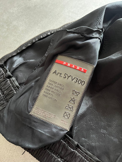 1990s Prada Black Archive Leather Jacket (S/M) (M) - 5