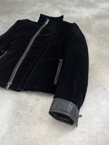 AW2011 Emporio Armani Dark Velvet Multi Zips Jacket (M) - 8