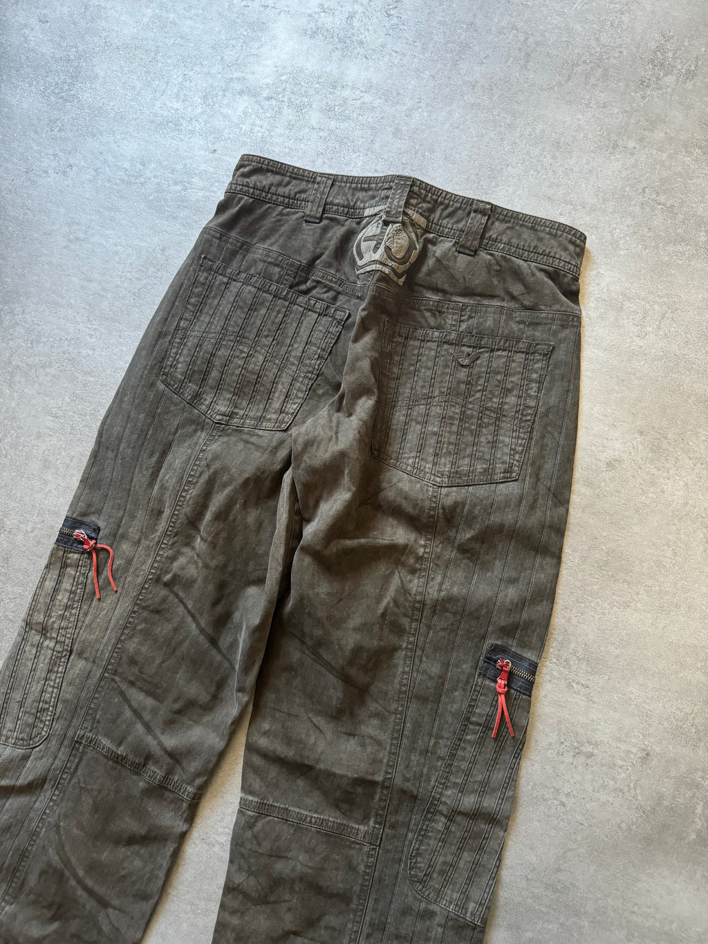 AW2019 Armani Elevation Parachute Cargo Olive Pants  (M) - 3