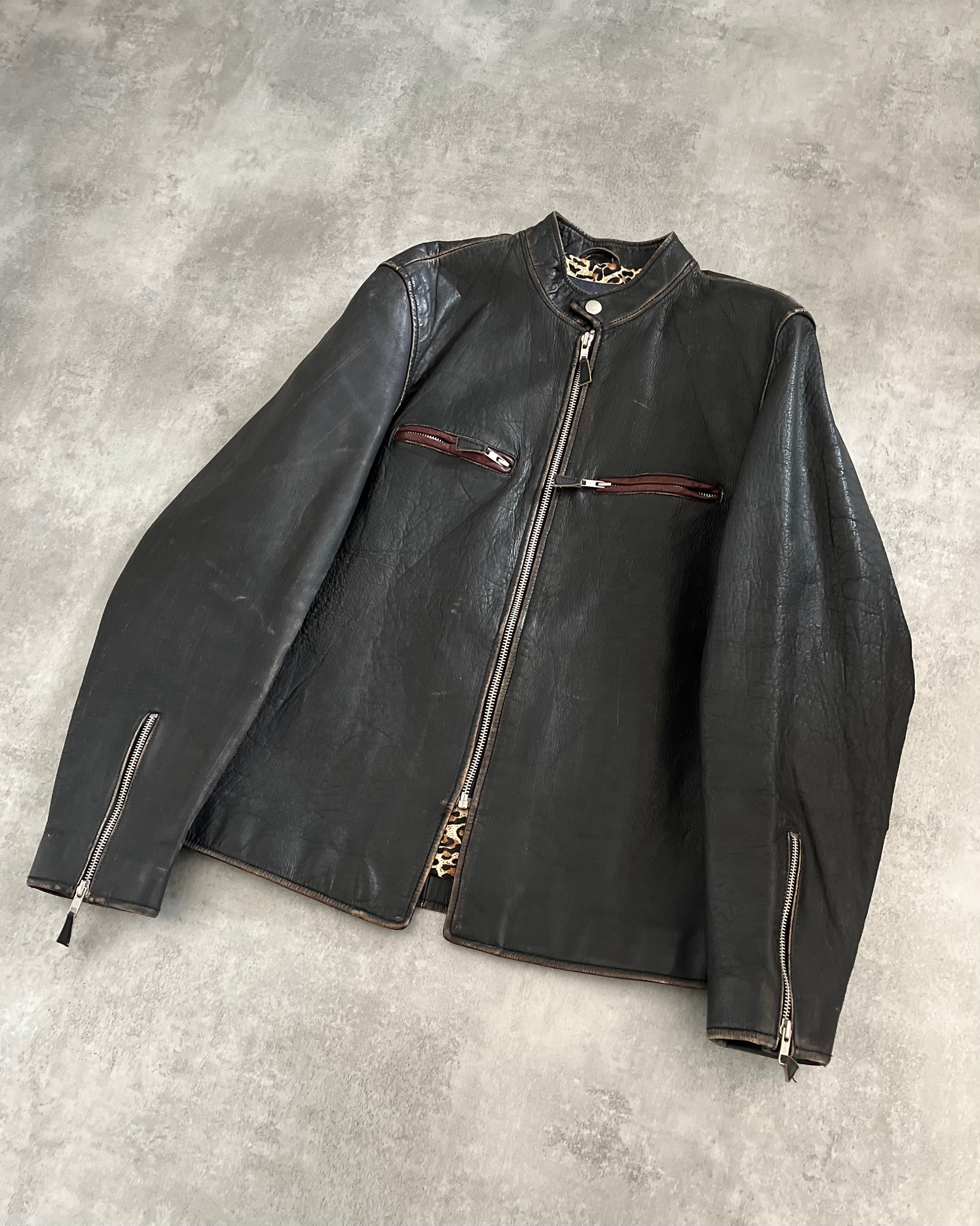 2000s Jean Paul Gaultier Van Gogh Skeleton Buffalo Leather Jacket (M) - 7