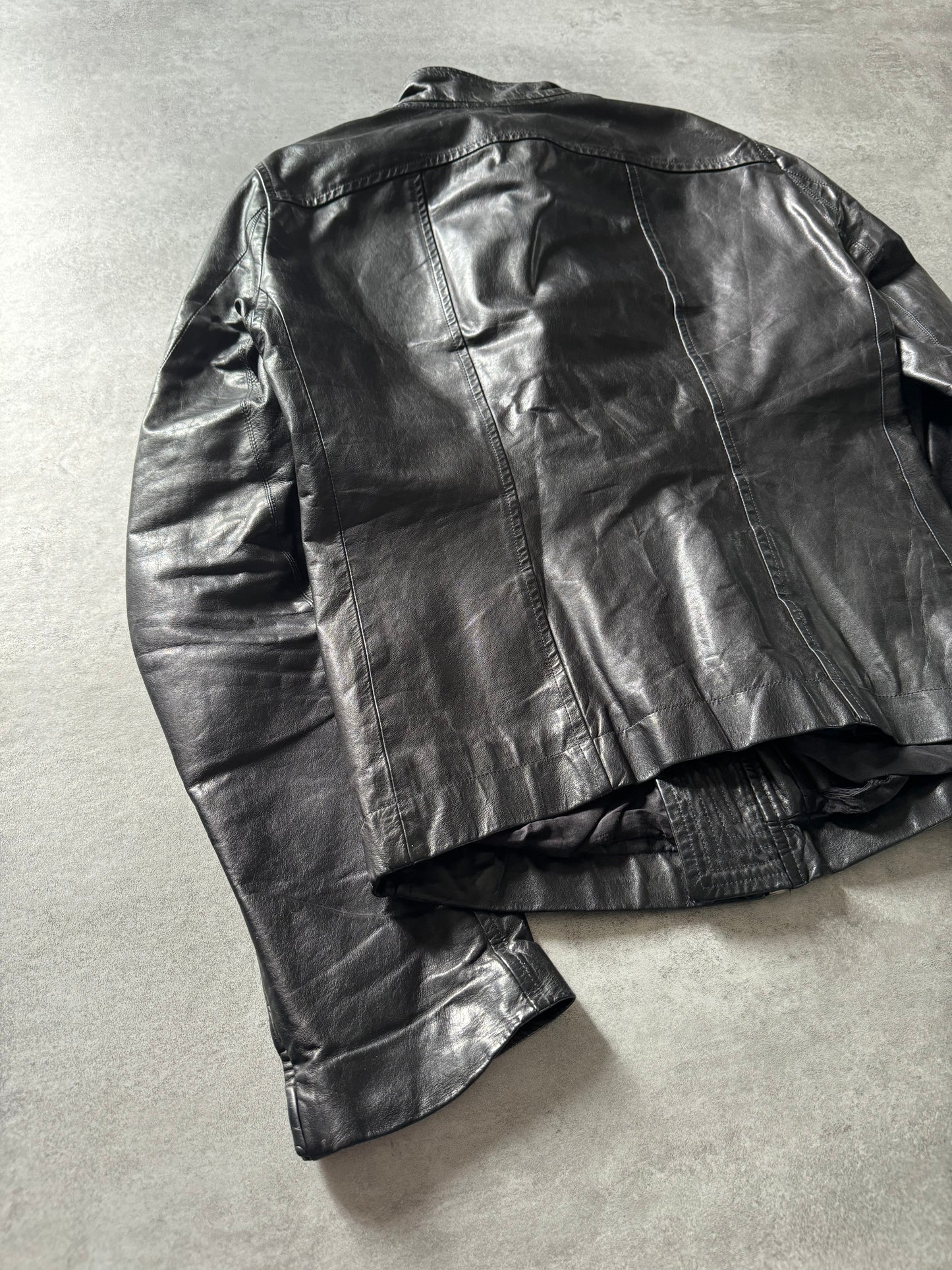 Rick Owens Biker Calf Leather Shadow Jacket (M) - 4