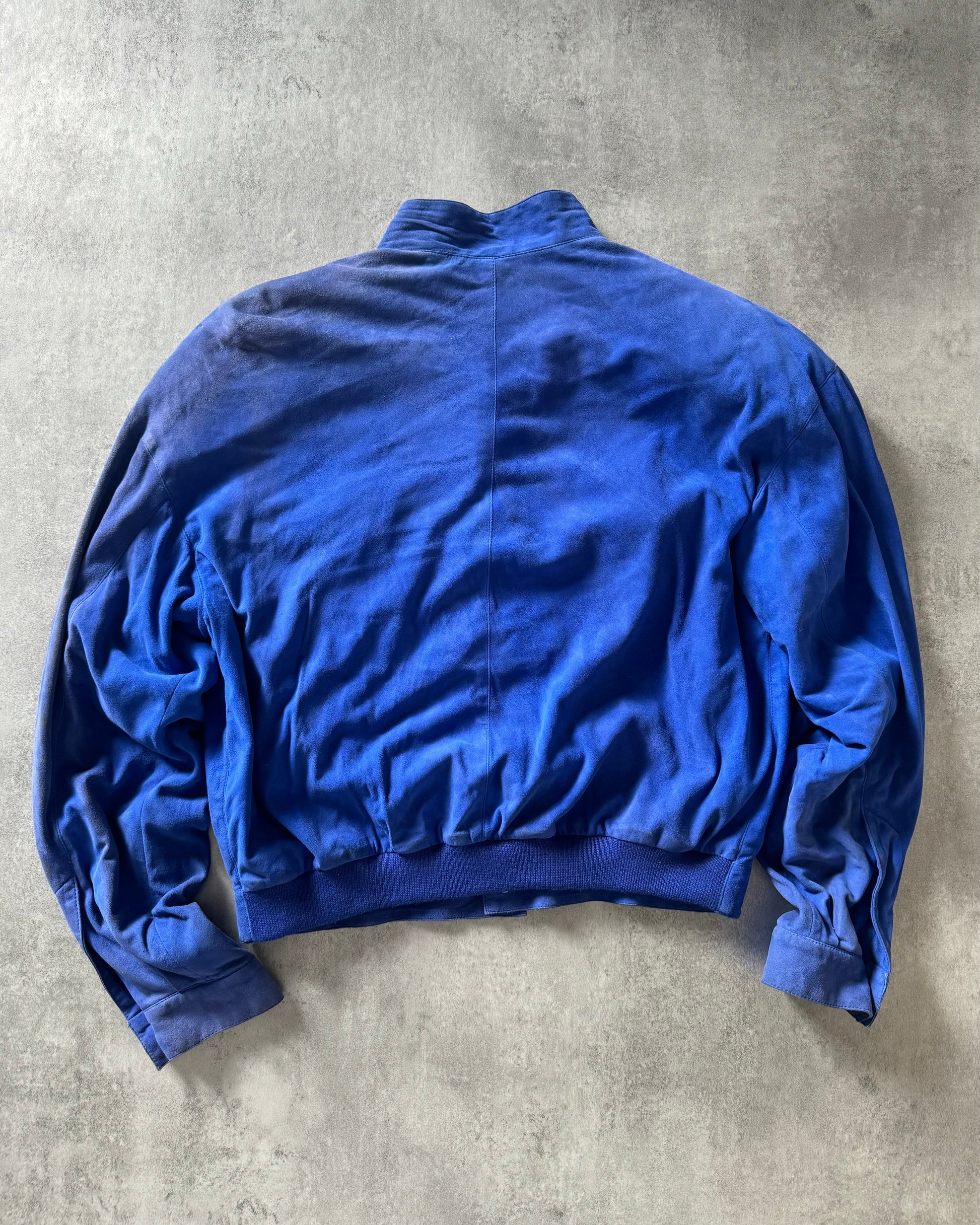 AW1984 Claude Montana pour Ideal Cuir French Blue Worker Bomber Jacket (M) - 3