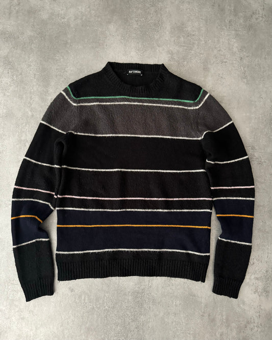 AW2013 Raf Simons Striped Mohair-Blend Sweater (M) - 1