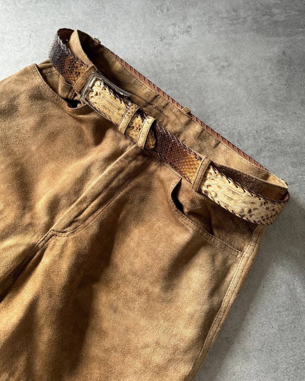 Marco Rettili Artisanal Milanese Sahar Python Leather Belt (OS) - 2