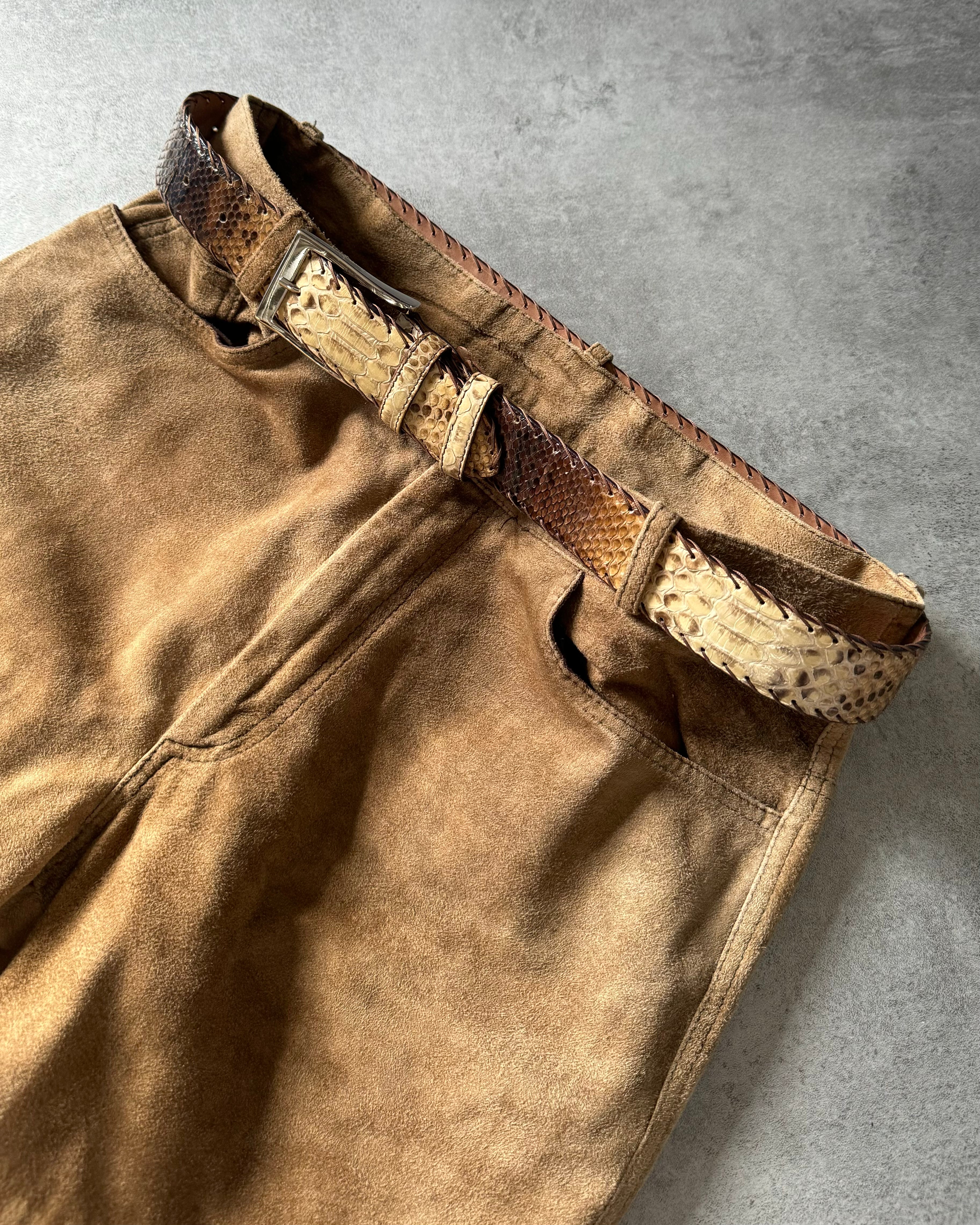 Marco Rettili Artisanal Milanese Sahar Python Leather Belt (OS) - 2