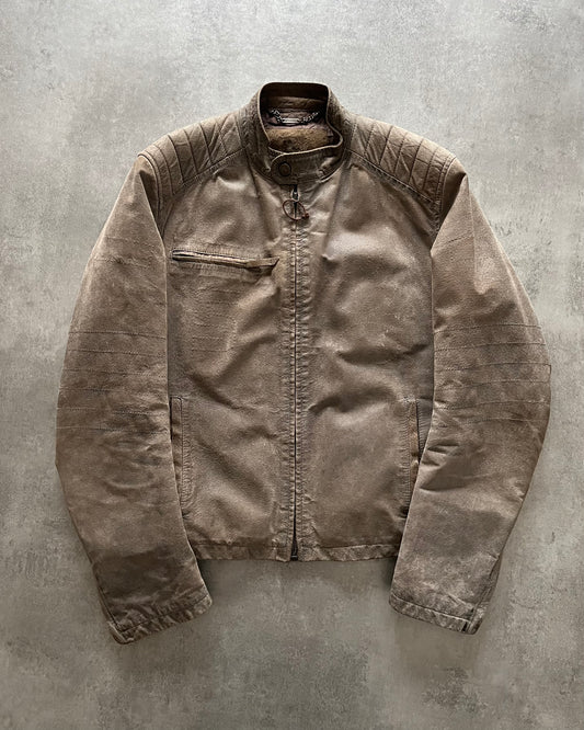 1990s Dolce & Gabbana Aero Brutalist Leather Jacket  (M) - 1