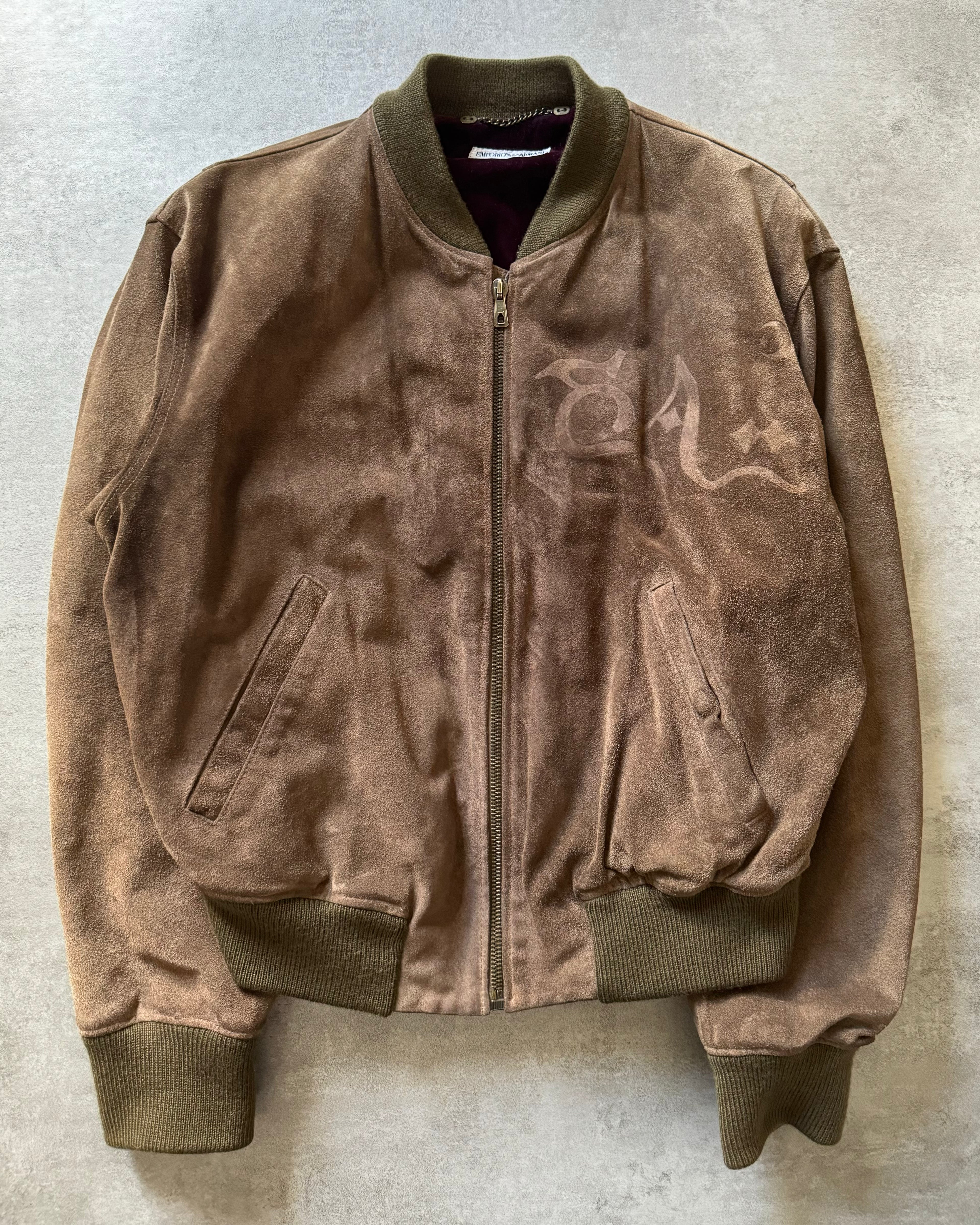 1980s Emporio Armani Genuine Leather Tunisia Bomber Jacket  (L) - 2