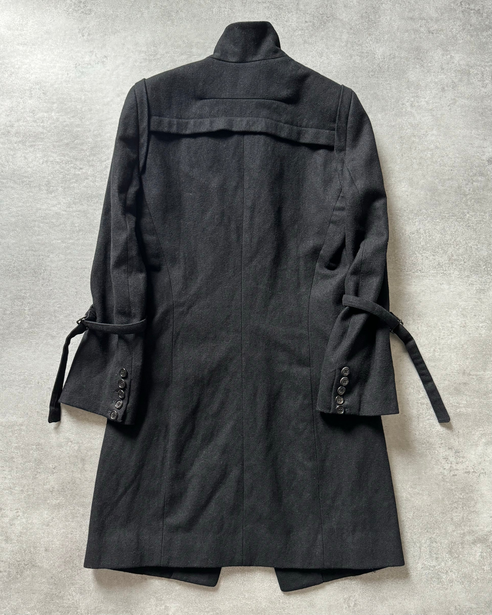 AW2009 Ann Demeulemeester Black Asymmetrical Wool Jacket  (XS) - 2